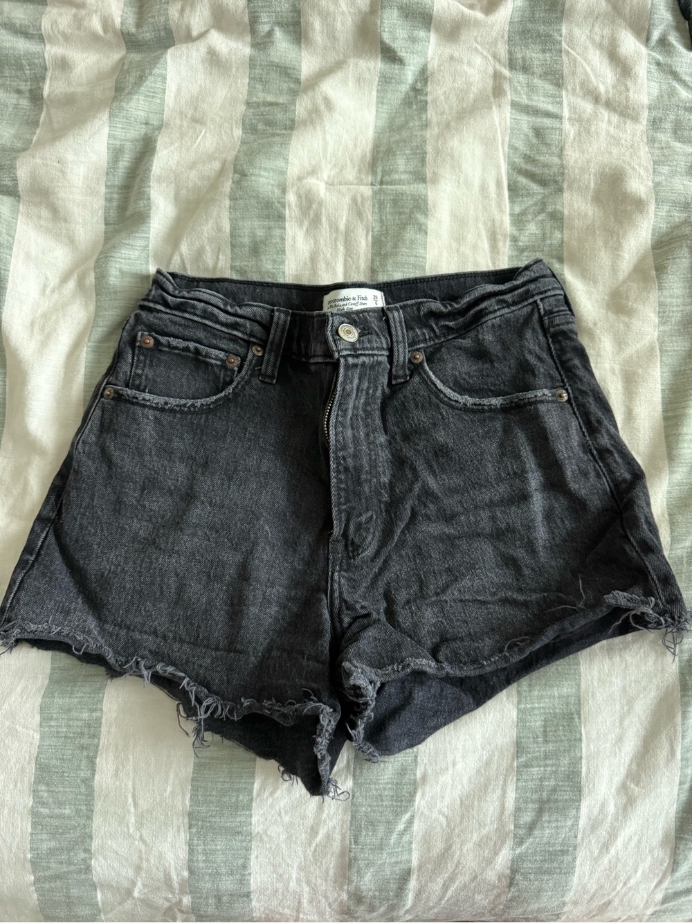 Abercrombie & Fitch Black Cutoff Denim Shorts